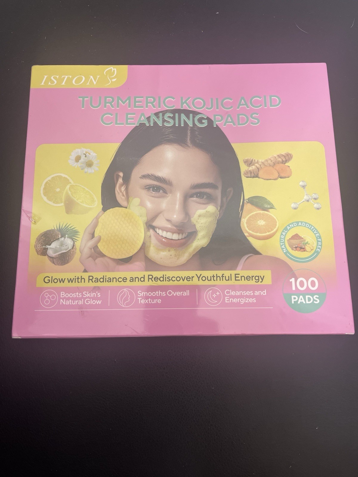ISTON Turmeric Kojic Acid Cleansing Pads – Face Exfoliating – 100 PADS