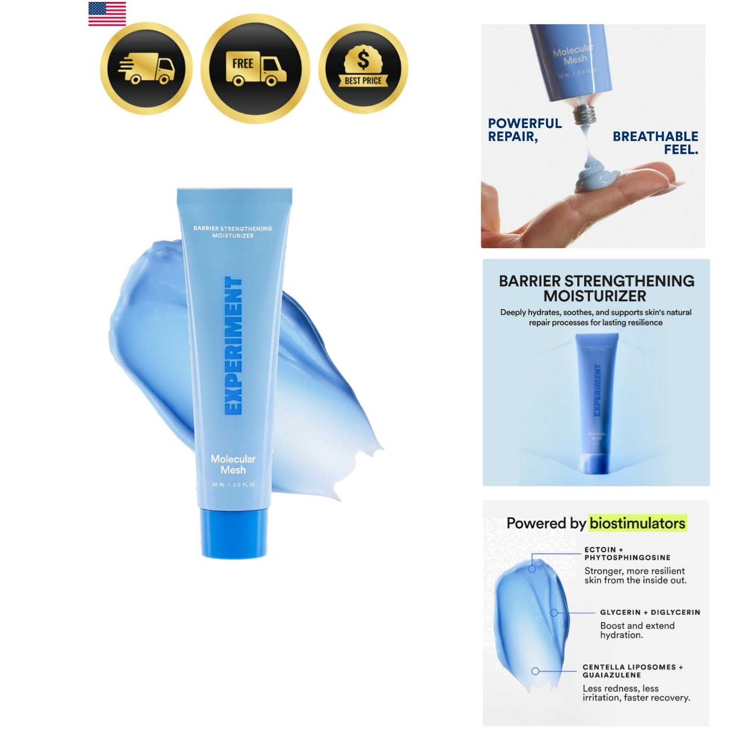 Molecular Mesh Barrier Repair Face Moisturizer – Soothing Lightweight Face Cr…