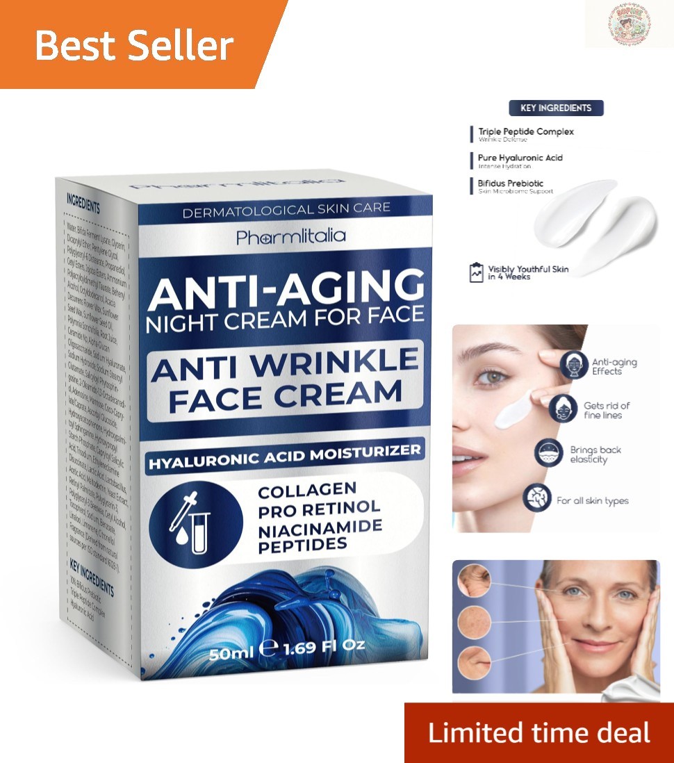 Instant Face Lift Cream for Women 60+ – Anti-Aging Night Moisturizer 1.69 Fl Oz