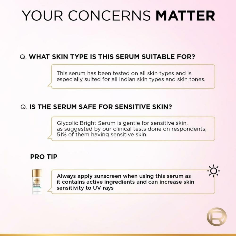 L’Oreal Paris Glycolic Bright 8% [Melasyl + Niacinamide] Face Serum 15ml