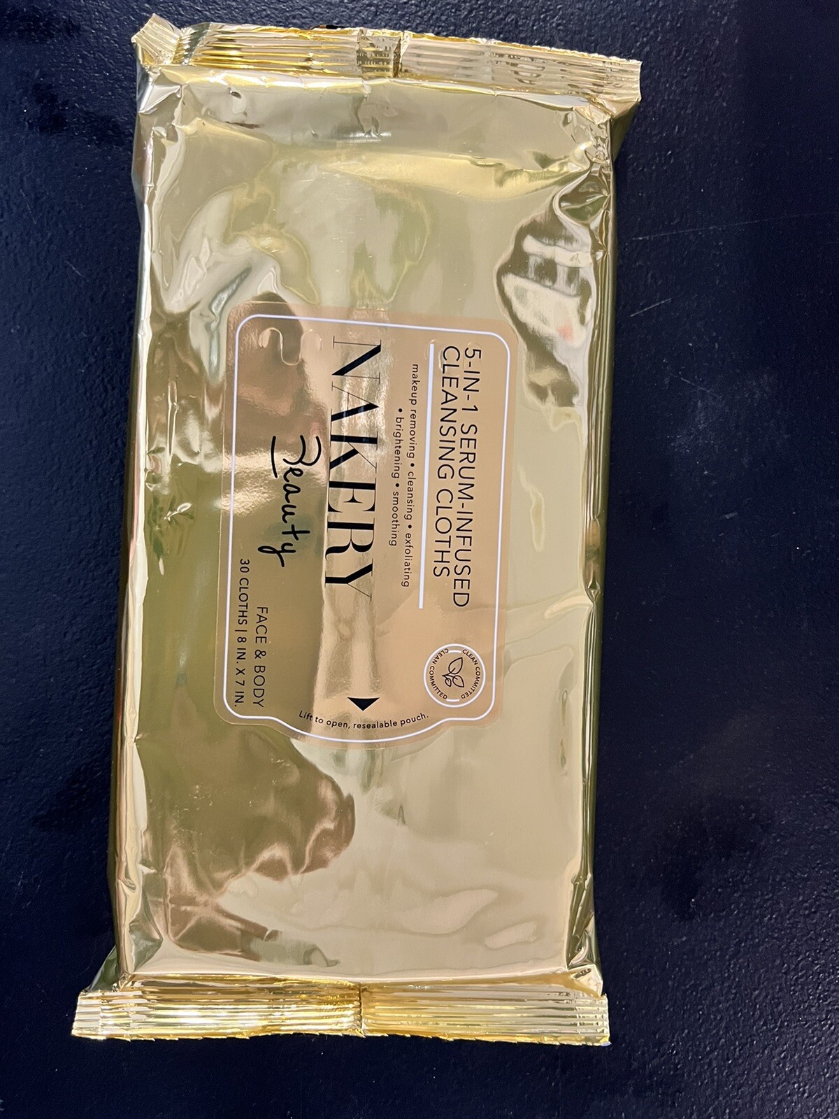 2X Nakery Beauty 5-in-1 Serum-Infused CLEANSING Cloths Face & Body 60 SEALED