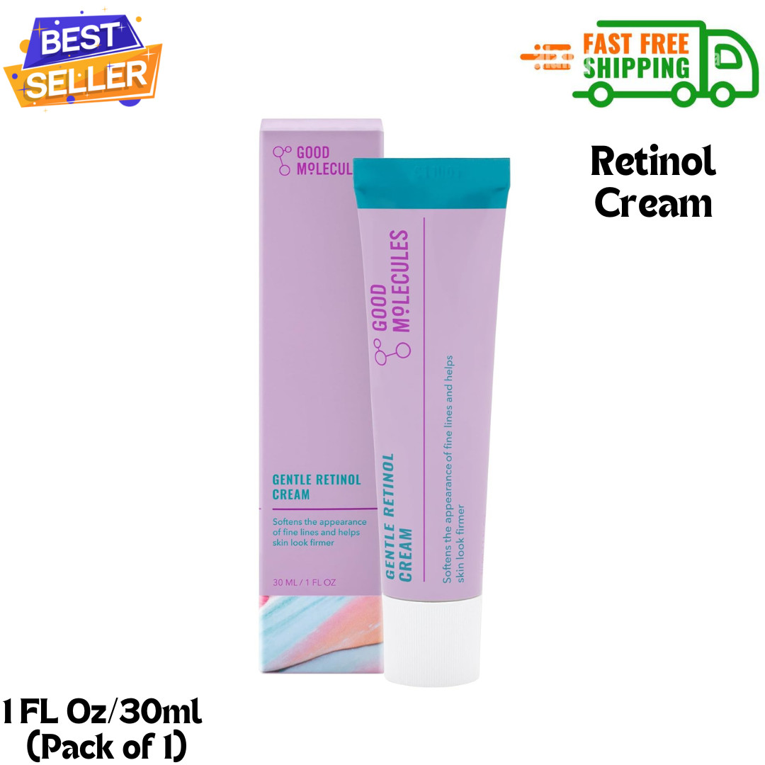 Good Molecules Gentle Retinol Cream, Night Cream with Retinol and Bakuchiol,1 Oz