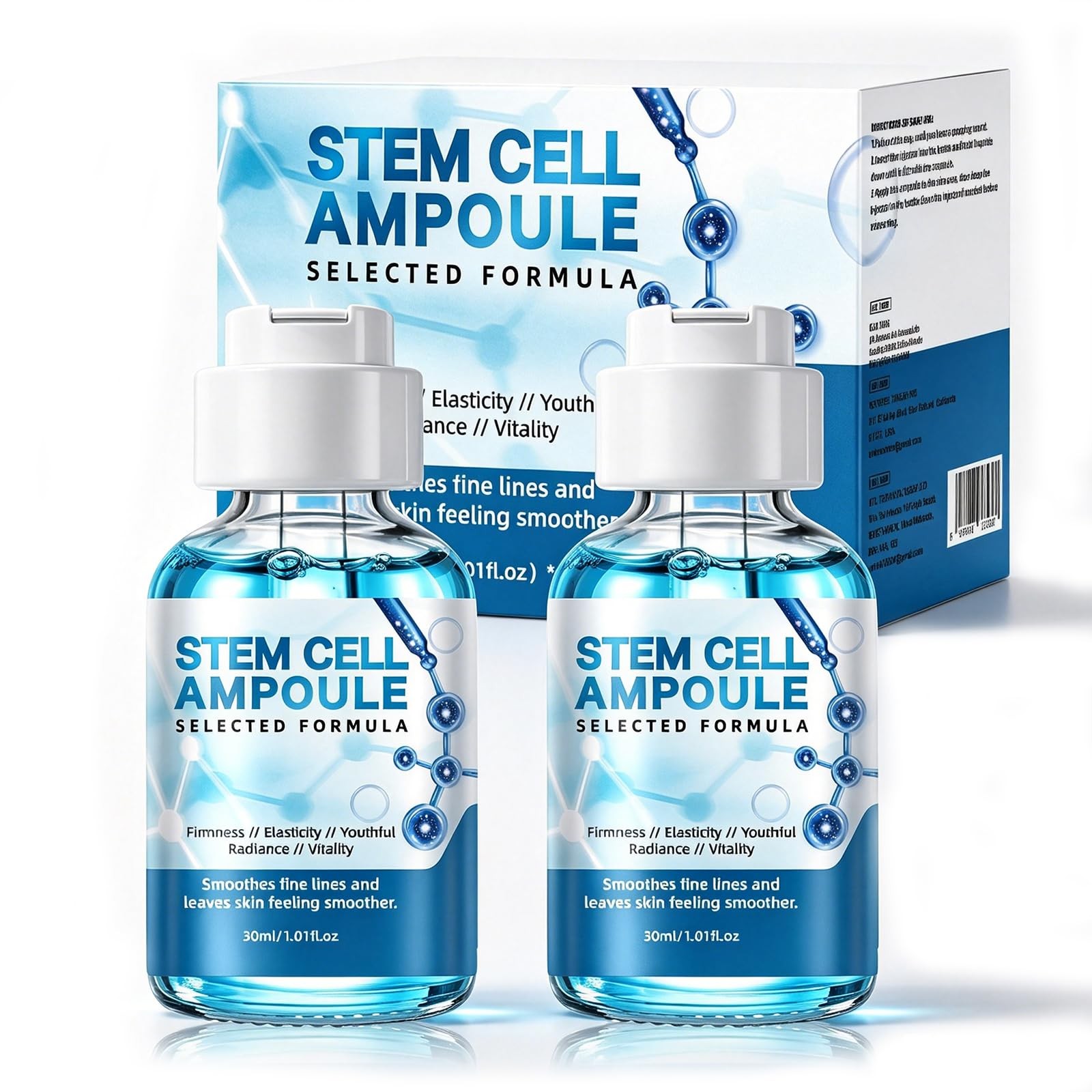 Stem Cell Ampoule for Face – 2 Pcs Microneedling Serum Ampoule Booster to Use…