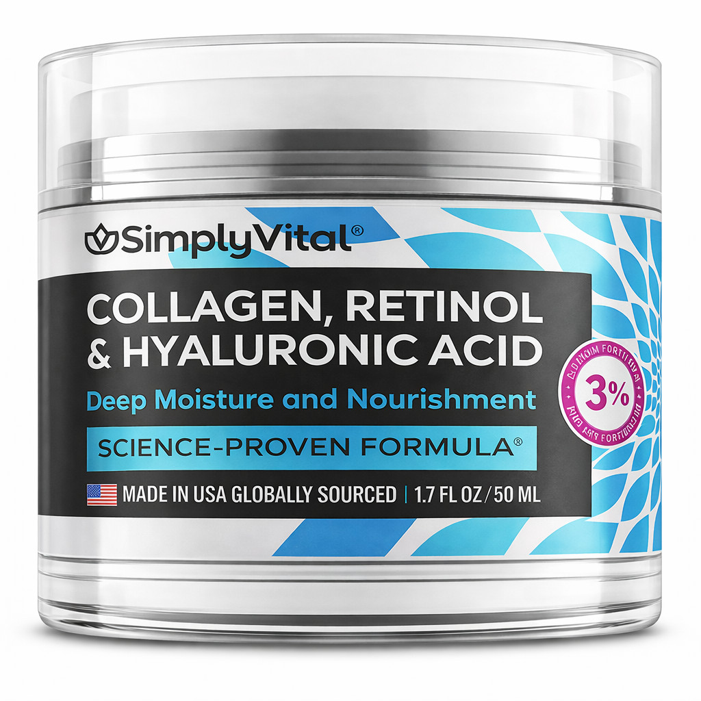 Anti-Aging Face Moisturizer Retinol-Collagen Hyaluronic Acid Cream 1.7FL.oz