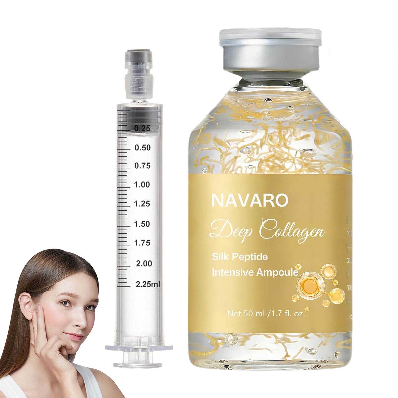 Navarro Peptide Deep Collagen Lifting Ampoule Hydrating Firming Facial Serum