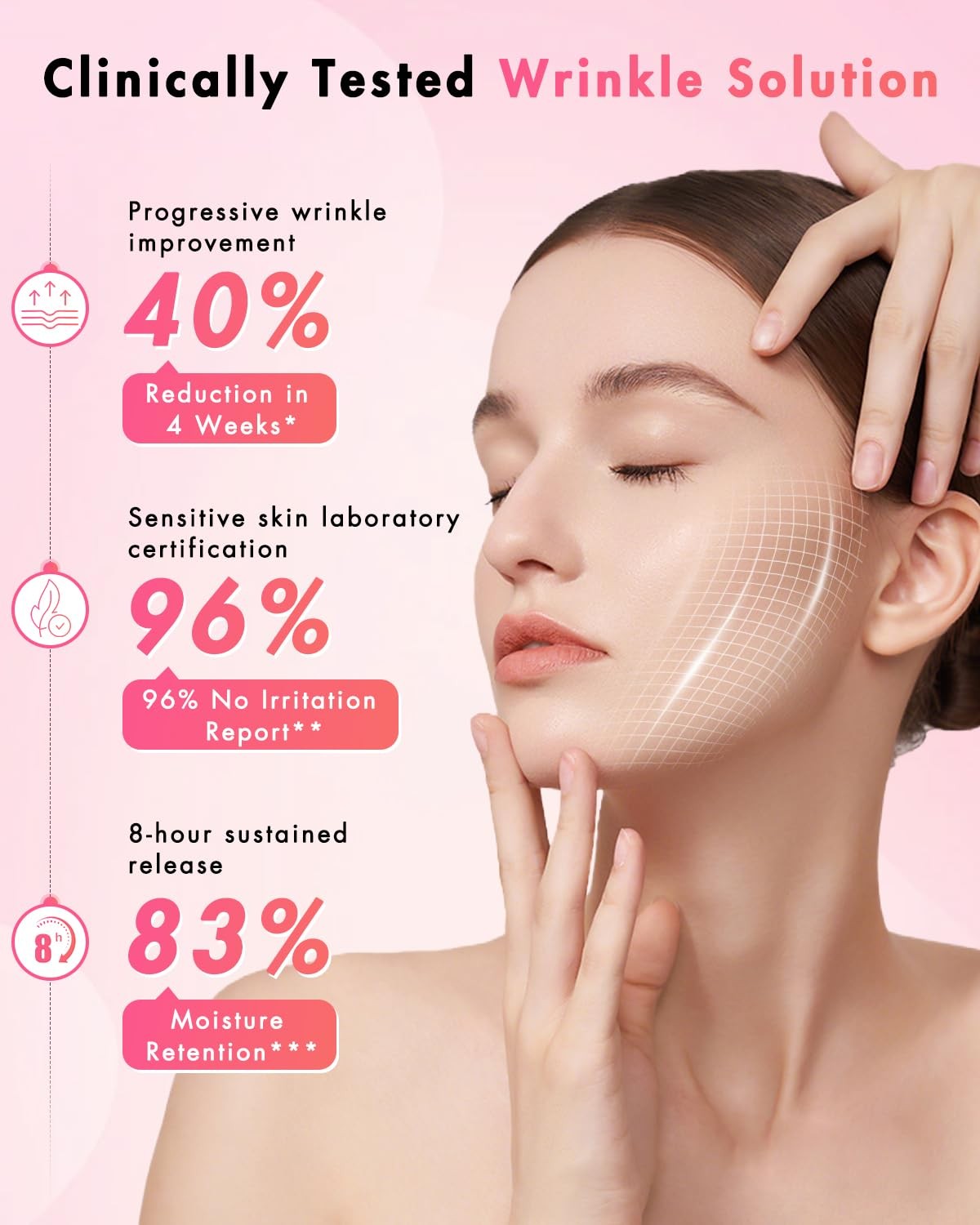 Forehead Smile Line Patches, 36pcs, Hyaluronic Acid, Collagen, Vitamin E