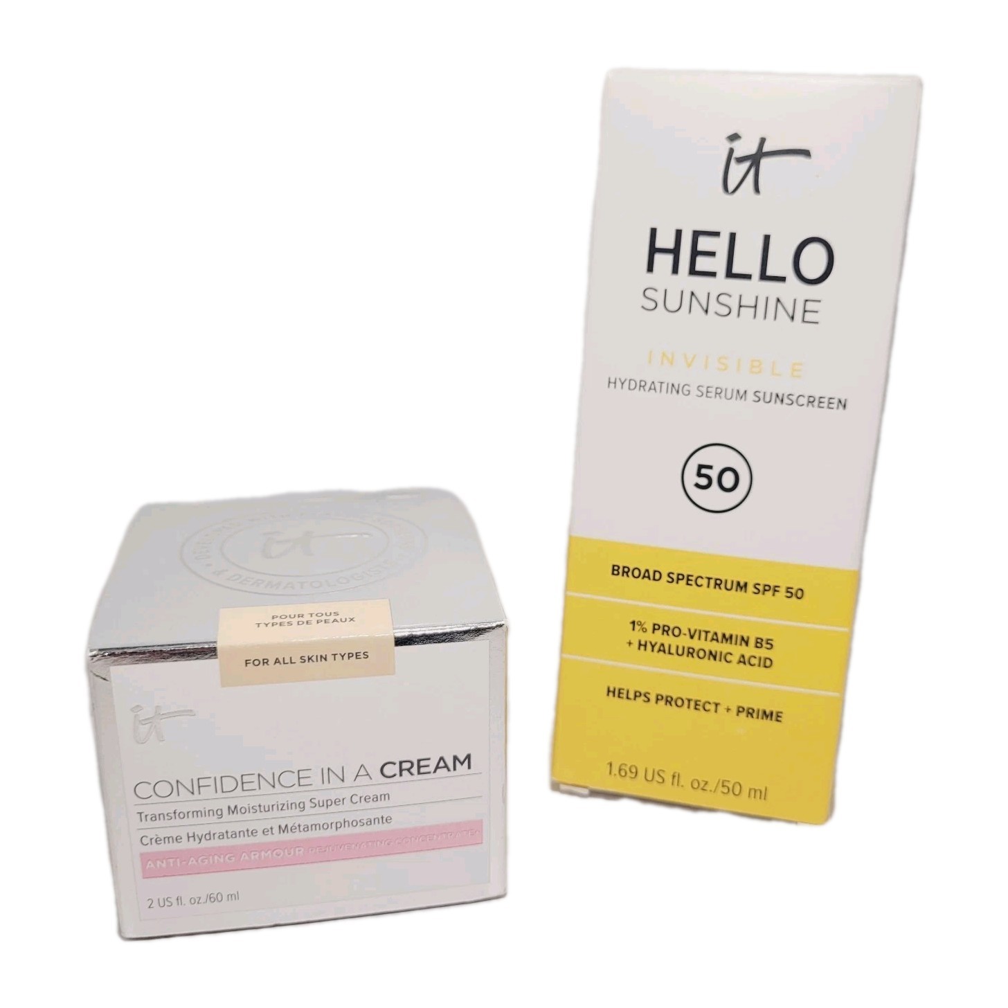 it Cosmetics CONFIDENCE IN A CREAM Moisturizing Cream & Hello Sunshine Serum 50