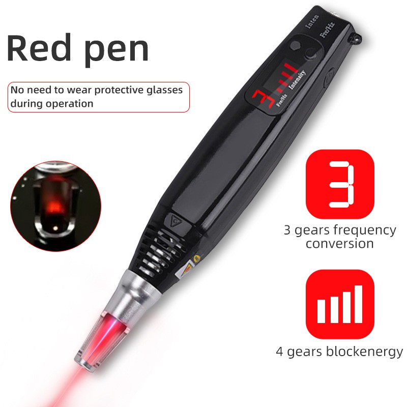 Handheld Red/Blue Light Skin Clean Removal Pen Portable Facial Beauty Instrument