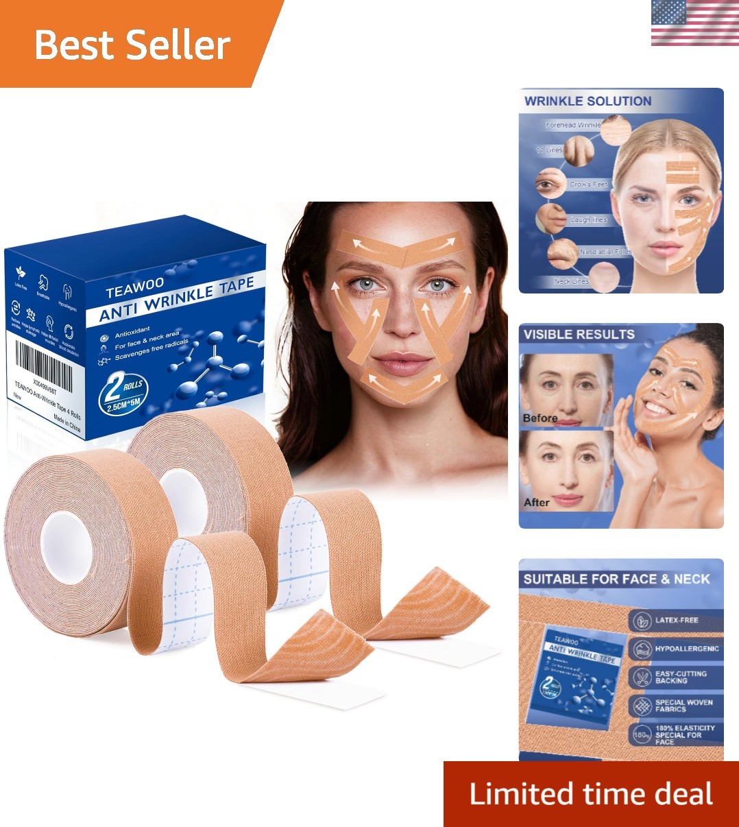New Anti Wrinkle Face Tape – 2 Rolls