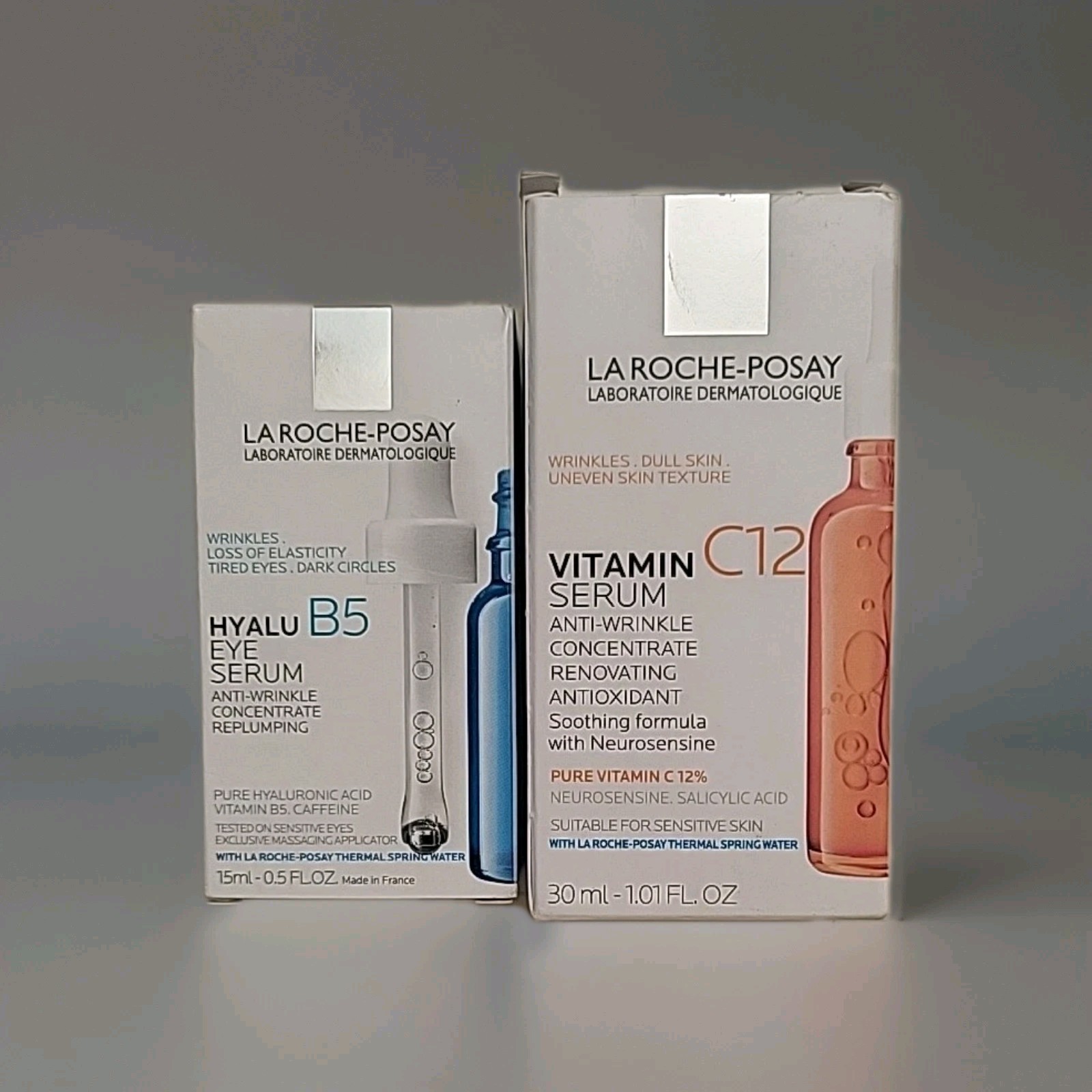 La Roche Posay Vitamin C12🟧 & Hyalu 👁B5🟦 Serums 30 mL Each2PACK CUSTOM BUNDLE