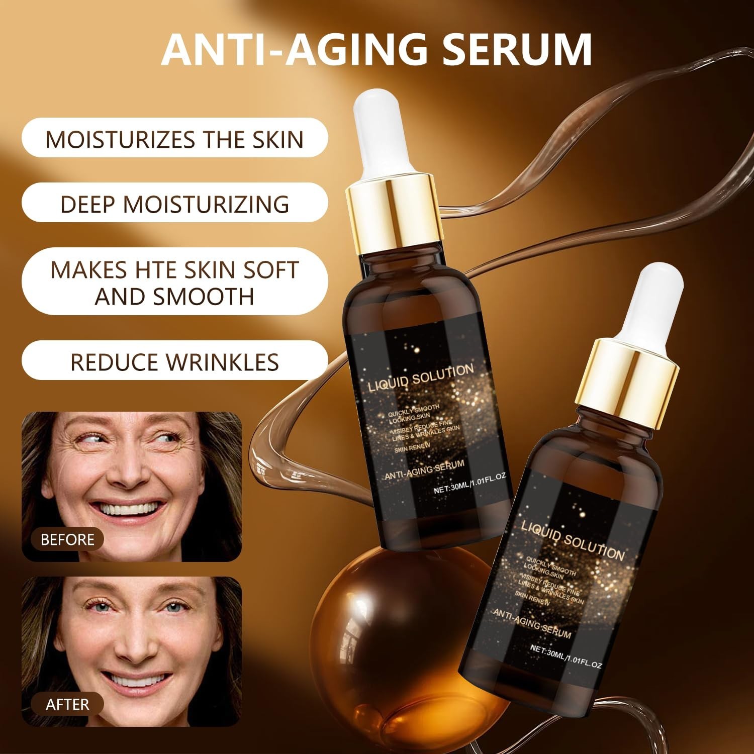 2 PCS Olavita Liquid Solution Anti Aging Serum, Intensely Firms Skin Antiaging..