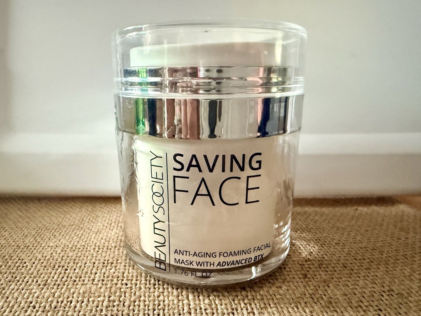 BEAUTY SOCIETY SAVING FACE Anti-aging foaming facial mask Full Size 1.76 Oz