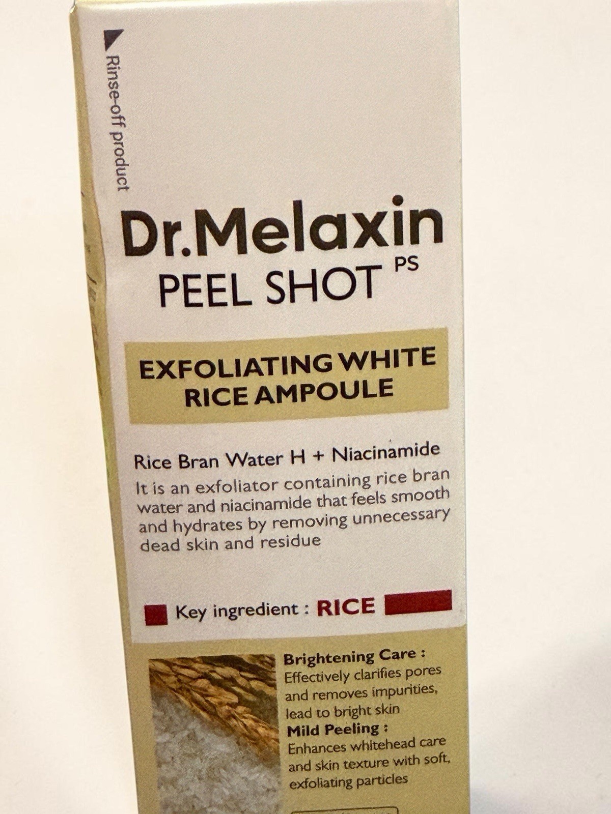 NIB~ Dr Melaxin Peel Shot Exfoliating White Rice Ampoule 2.7 oz 80 mL PS
