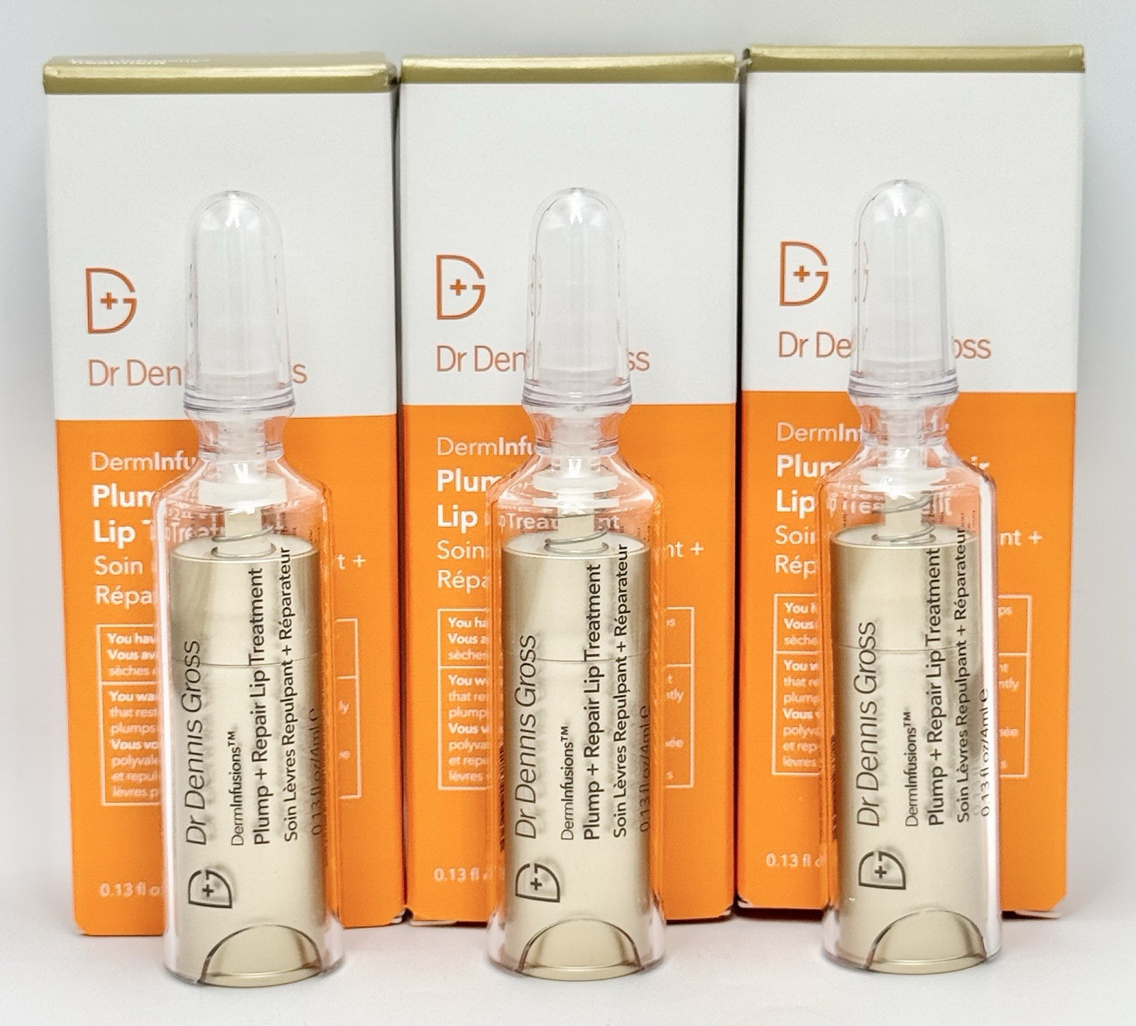 Dr Dennis Gross Derminfusions Plump + Repair Lip Treatment .13 fl. oz. (3 Pack)