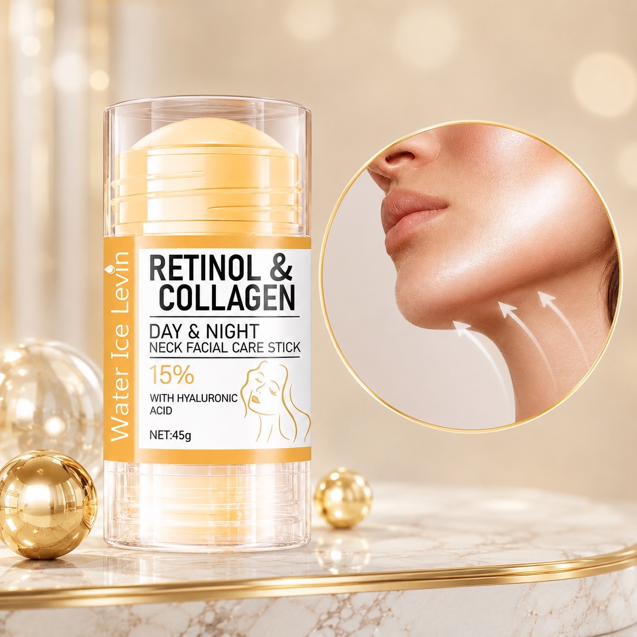 Retinol Collagen Neck Cream Stick Day Night Moisturizing Anti Aging Firming 45g