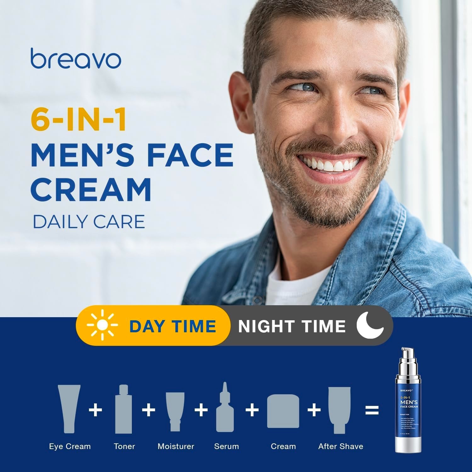 Face Cream For Men 6 In 1 Anti Aging Cream Fights Eye Bags Dark Spots
