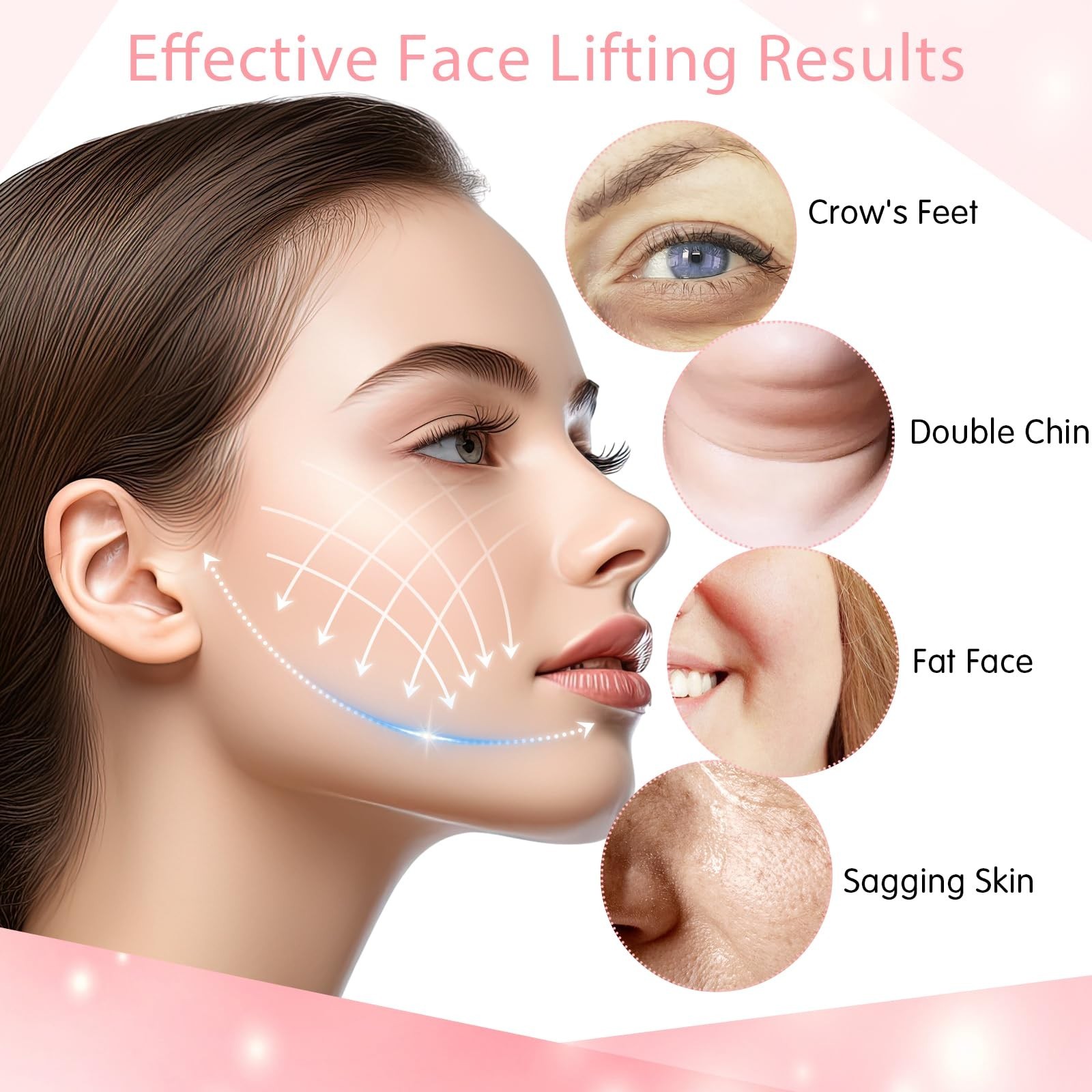 60pcs Face Lift Tape Invisible Instant Lifting with 8 Strings for Wrinkles USNEW