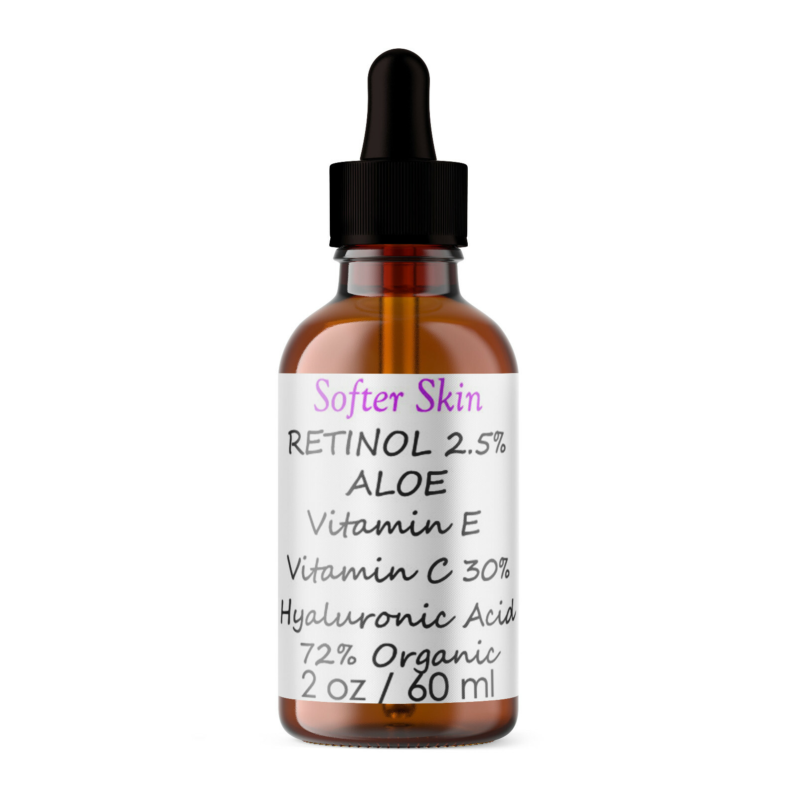 VITAMIN C SERUM 30% + E + RETINOL + HYALURONIC ACID (HA) Organic Anti-Aging 2 oz