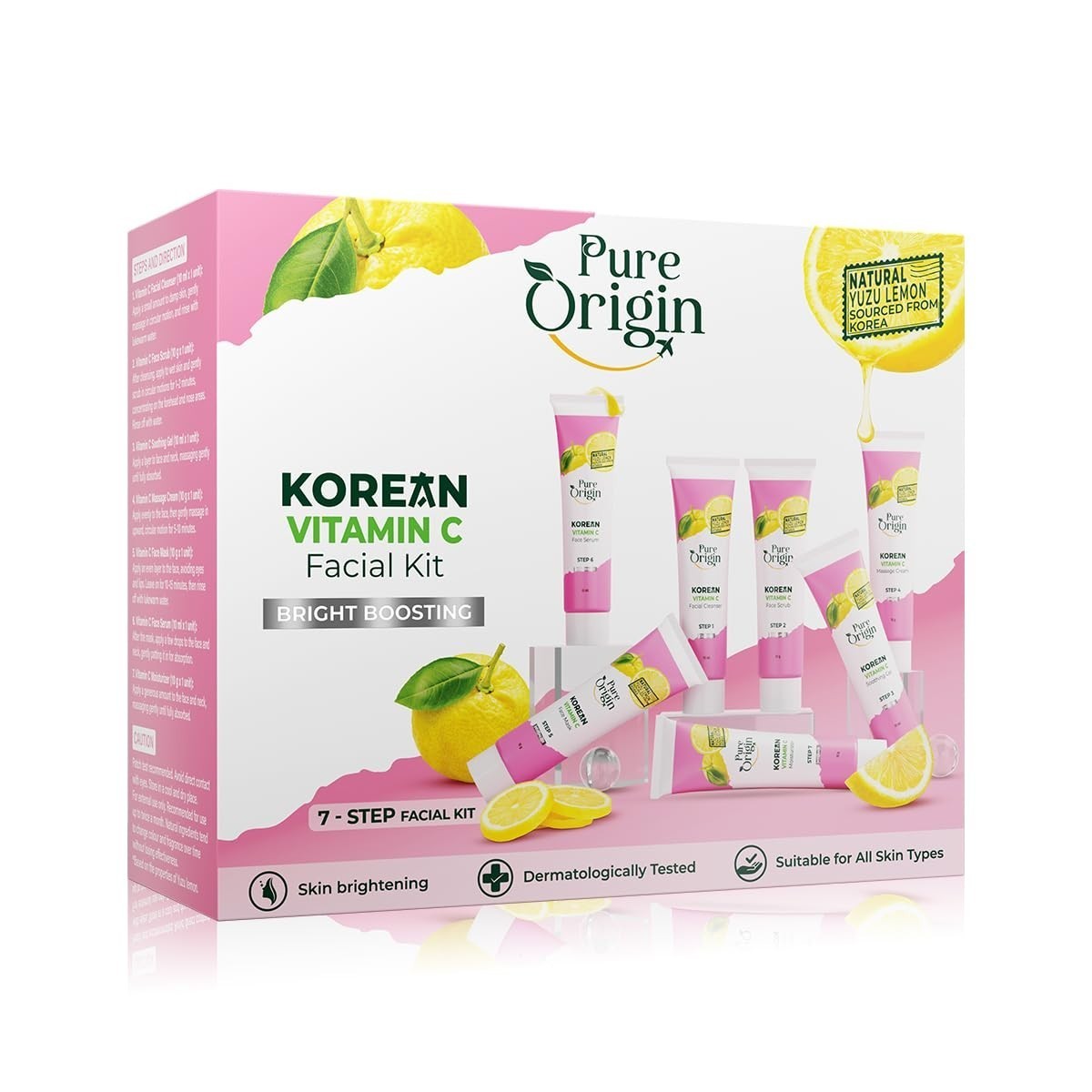 Pure Origin Korean Vitamin C 7-Step Brightening Facial Kit Instantly Brightens