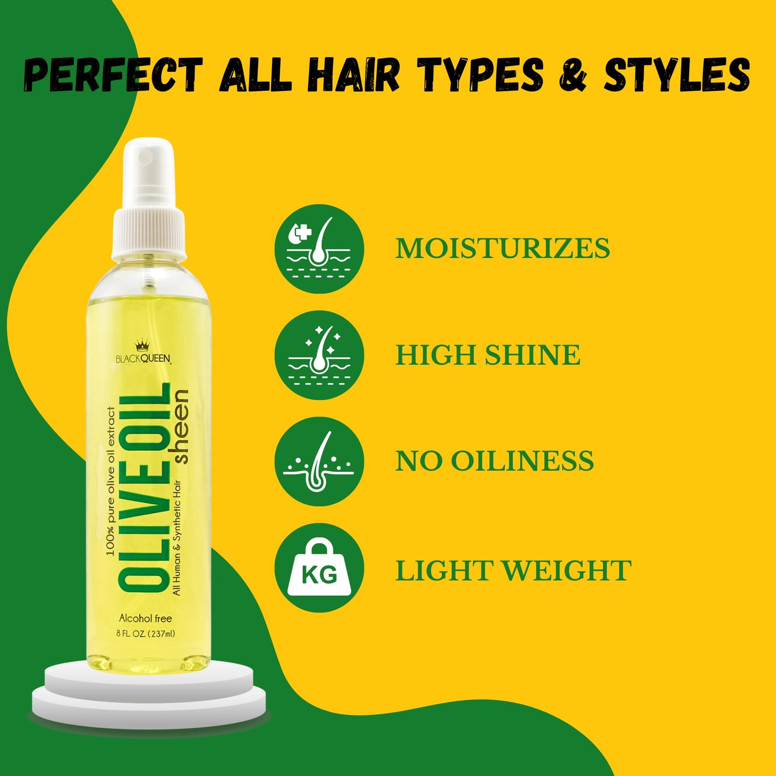Black Queen® Olive Oil Moisturizing Spray for Locs, 8 Fl Oz (Pack of 1)