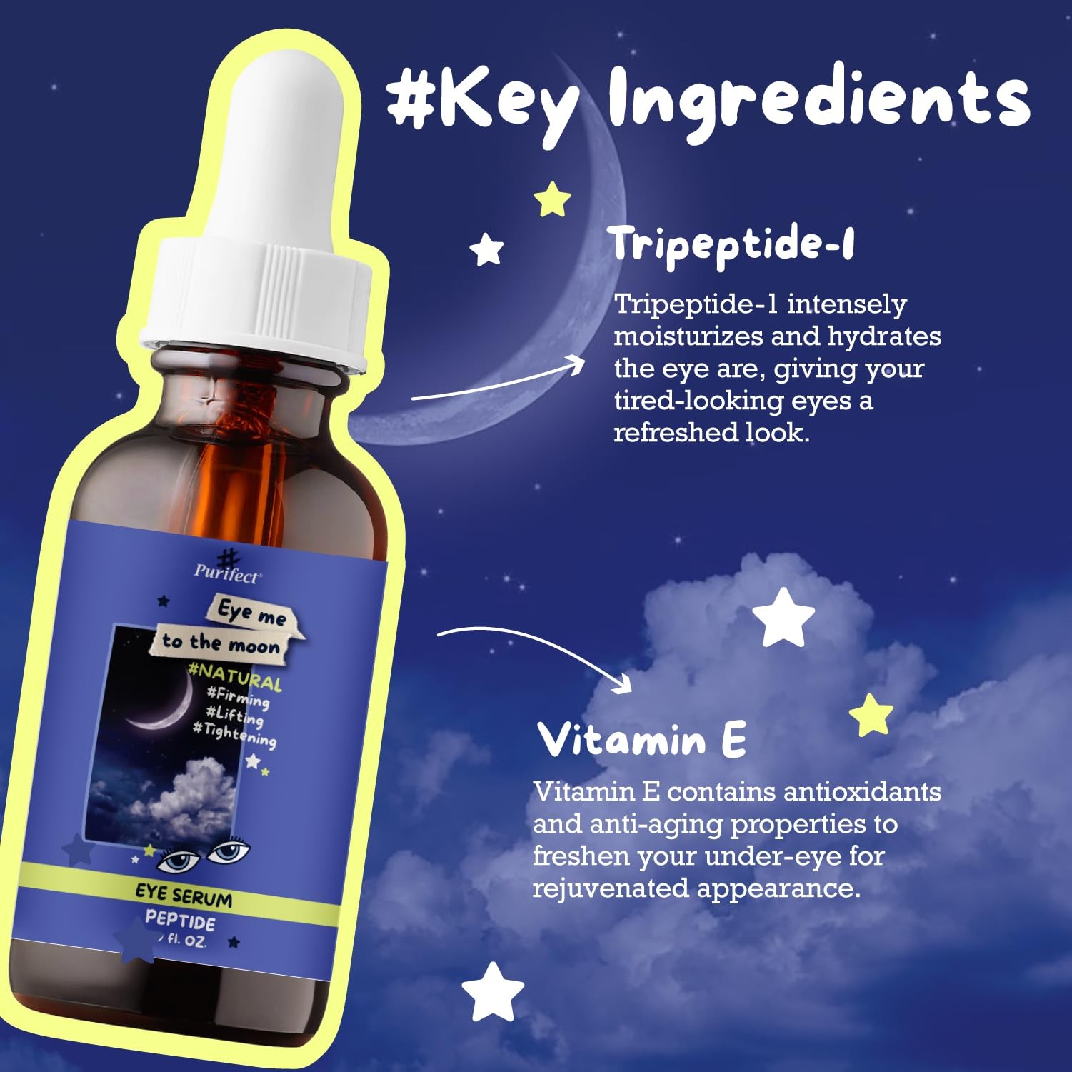 Purifect Eye Me to the Moon Serum for Women & Men – Peptide Under Eye Serum T…