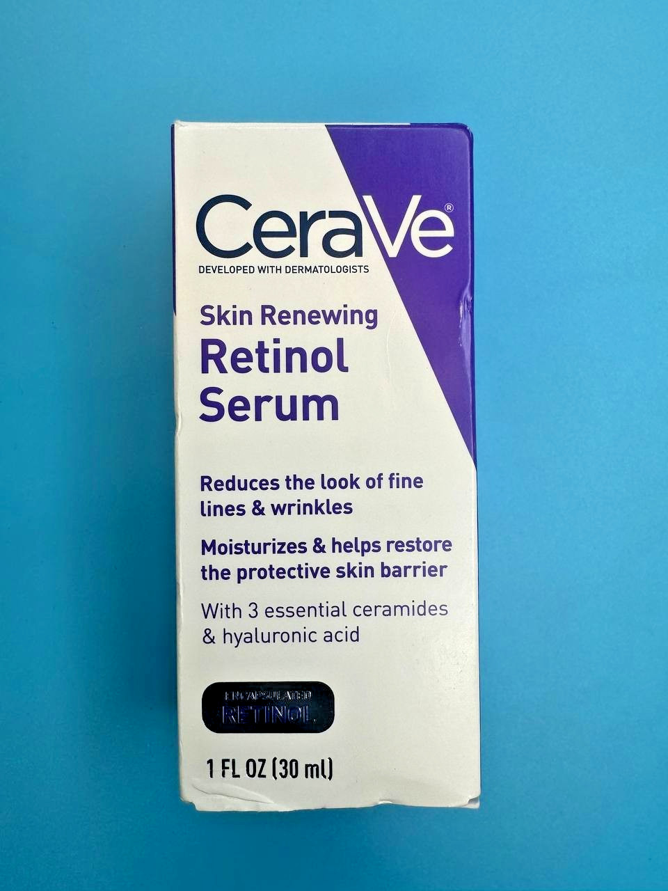 CeraVe Skin Renewing Retinol Serum Moisturizes Reduces Fine Lines Wrinkles 1 oz