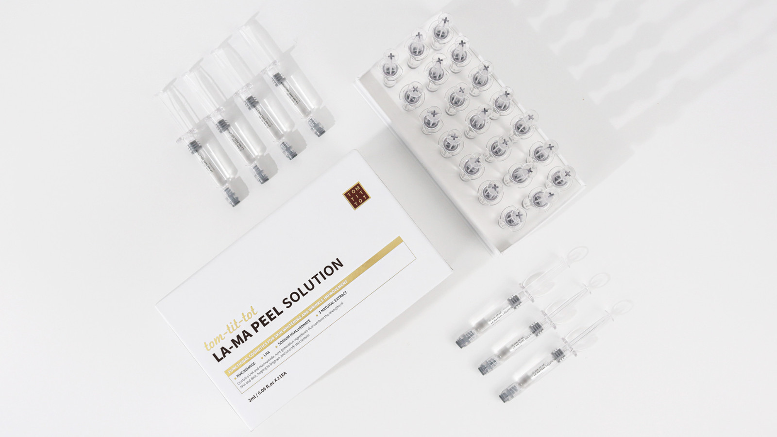 Tom-Tit-Tot La-Ma Peel Solution LHA Exfoliating Ampoule Korean Skincare 2ml x 21