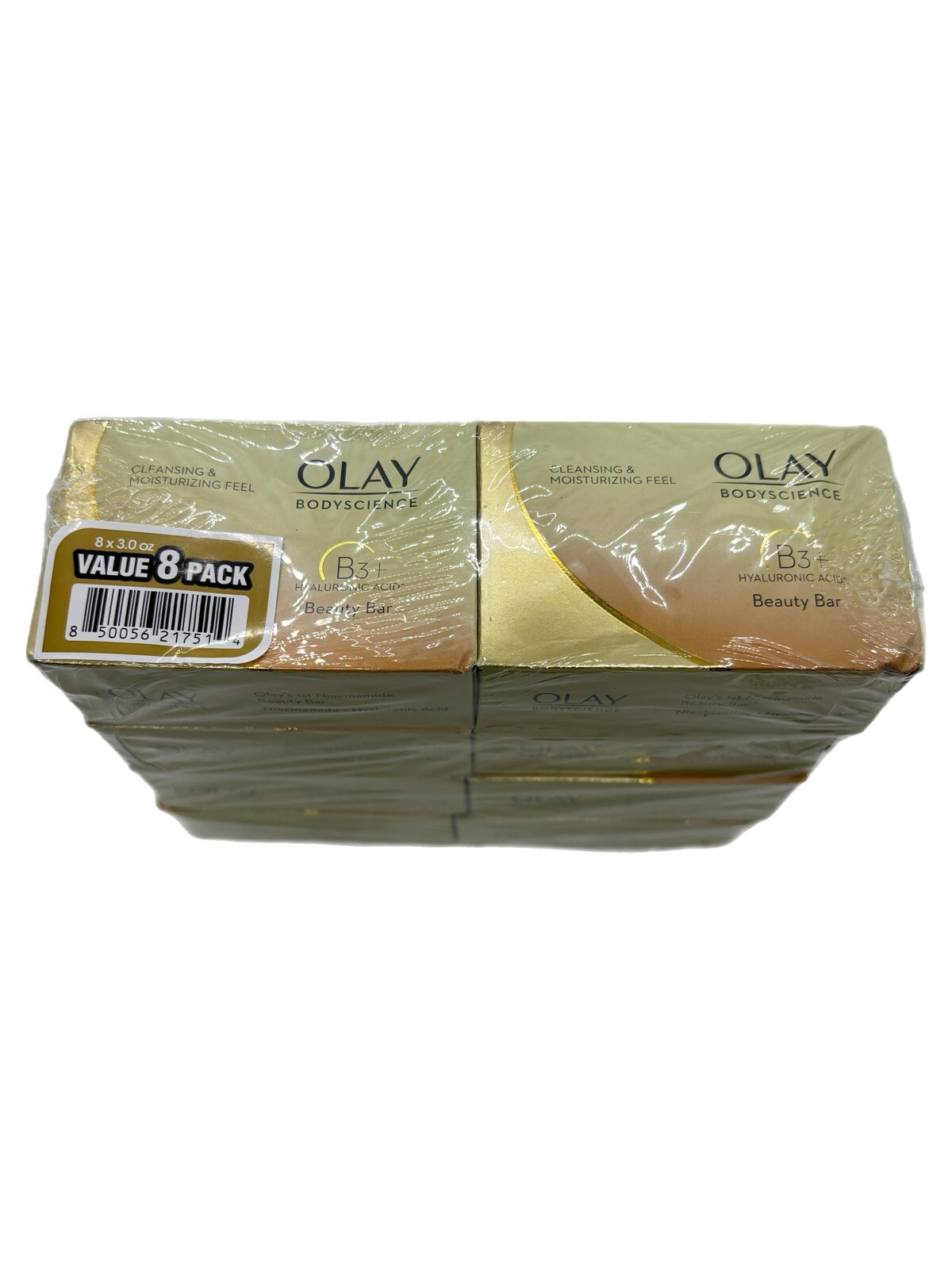 Olay B3 + Hyaluronic Acid – Cleansing & Moisturizing Beauty Bar – 8 Pack