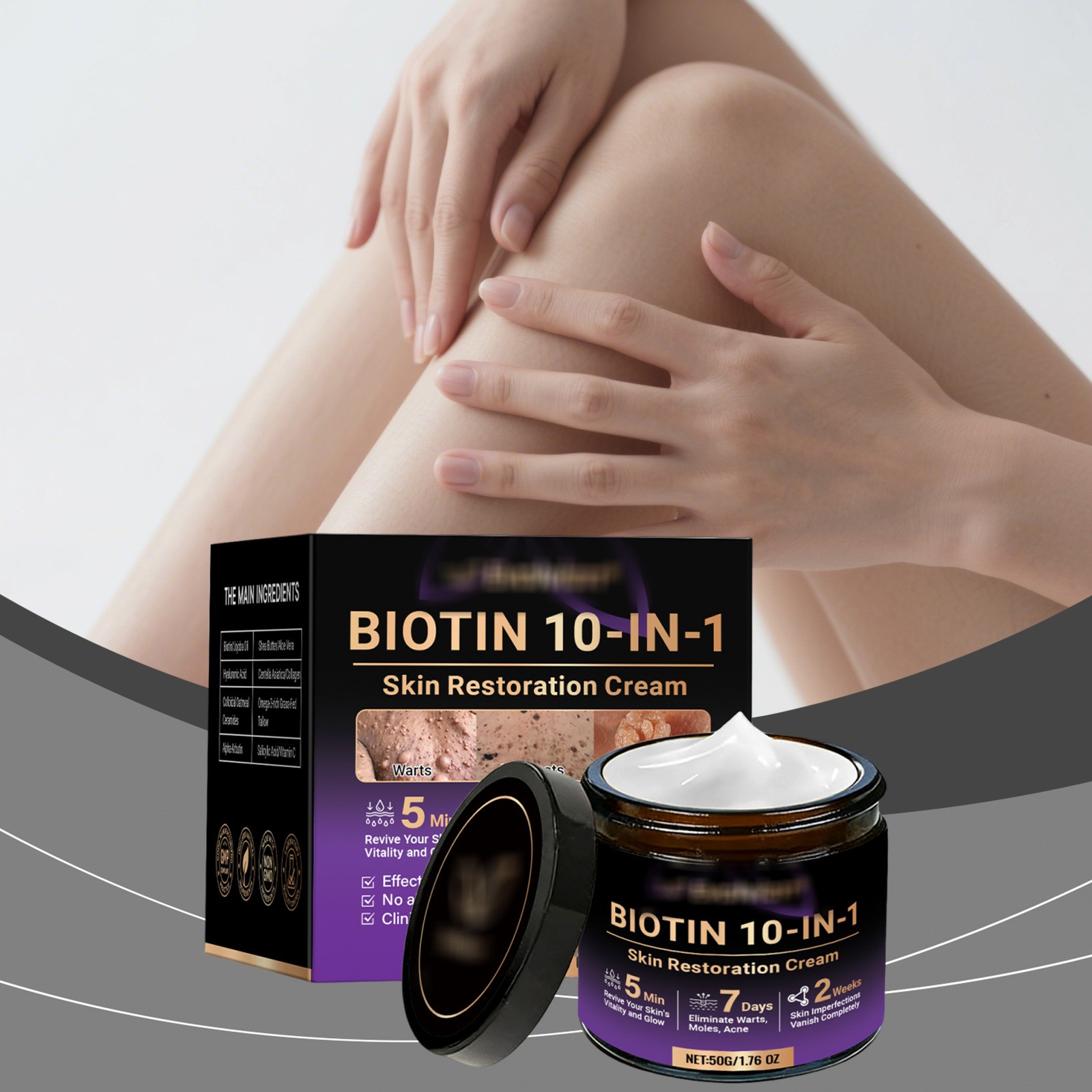 1-3PCS Biotin 10-in-1 Skin Cream Moisturizer Collagen For All Skin Types ~20%OFF