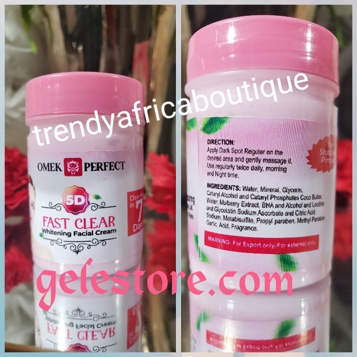 OMEK PERFECT. 5D Fast Clear Whitening Facial Cream. Anti Face Blemishes. X 1 JAR