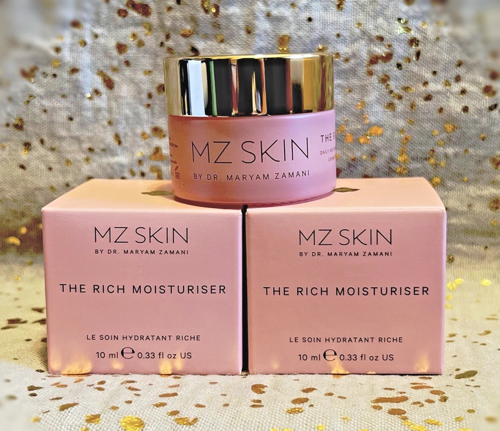 2x~MZ Skin~The Rich Moisturiser~10ml/0.33 fl oz each~Travel Size~NIB~