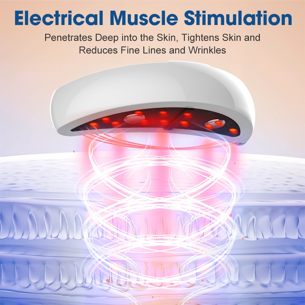 Red Light Therapy Eye Mask EMS Microcurrent,Portable Under-Eye Patches Massager