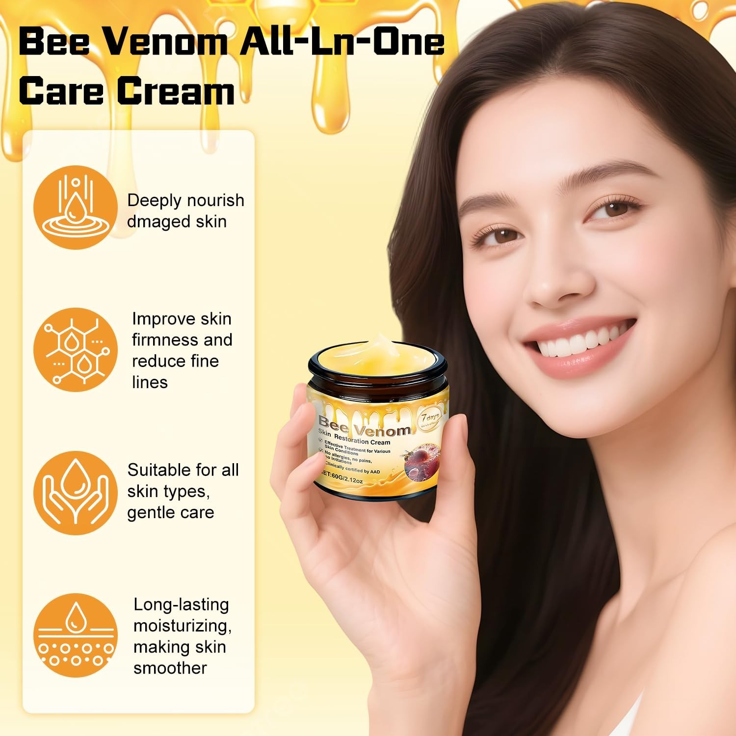 2 PCS Bee Venom Skin Cream – Anti-Wrinkle, Rejuvenating, Firming Face Treatment.