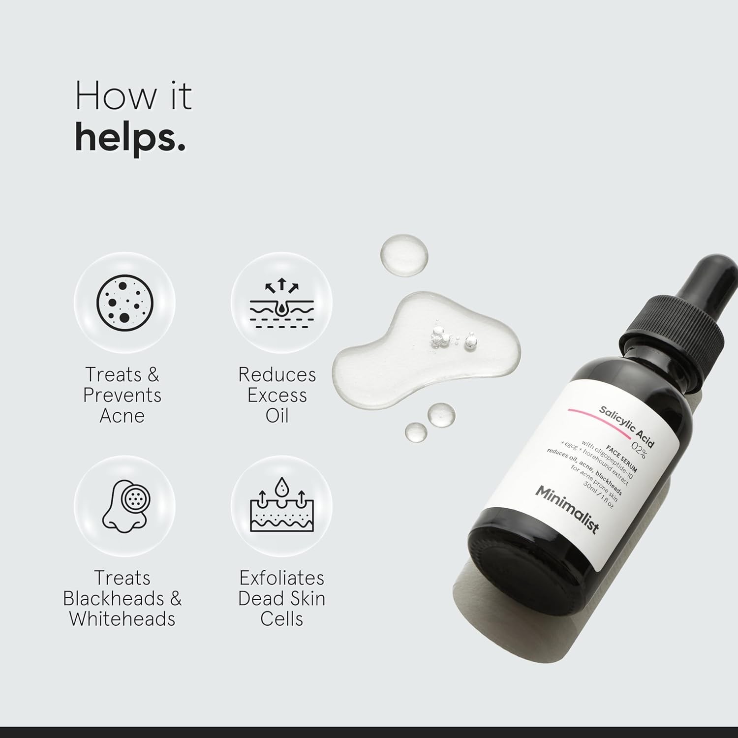TWO (2) Minimalist Salicylic Acid 2% Serum For Acne, Blackhead & Open Pores NEW