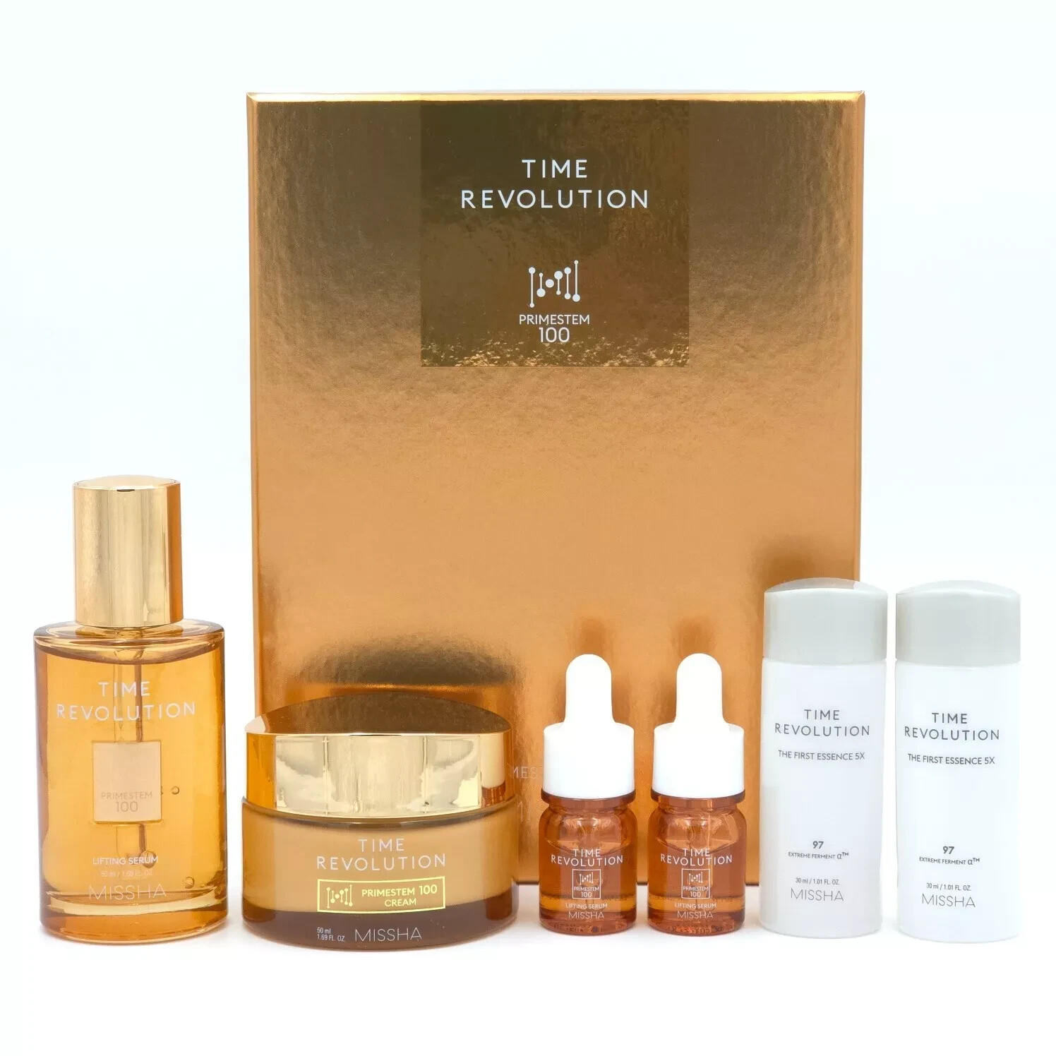 MISSHA Time Revolution Primestem100 2pcs Set 6 Item Firming Brightening K-Beauty