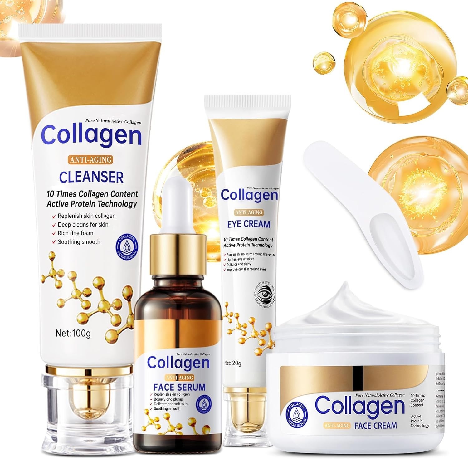 Collagen Skin Care Set, Anti Aging Skincare Set for Reduce Wrinkles, Shrink P…