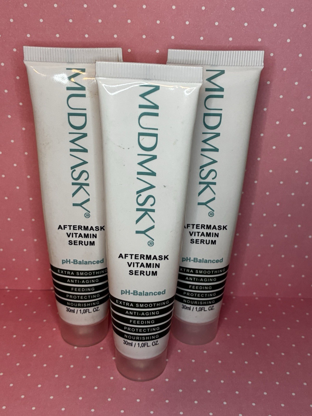 (3) Mudmasky Aftermask Vitamin Serum $54 MSRP EA $162 Value Full Size New Sealed