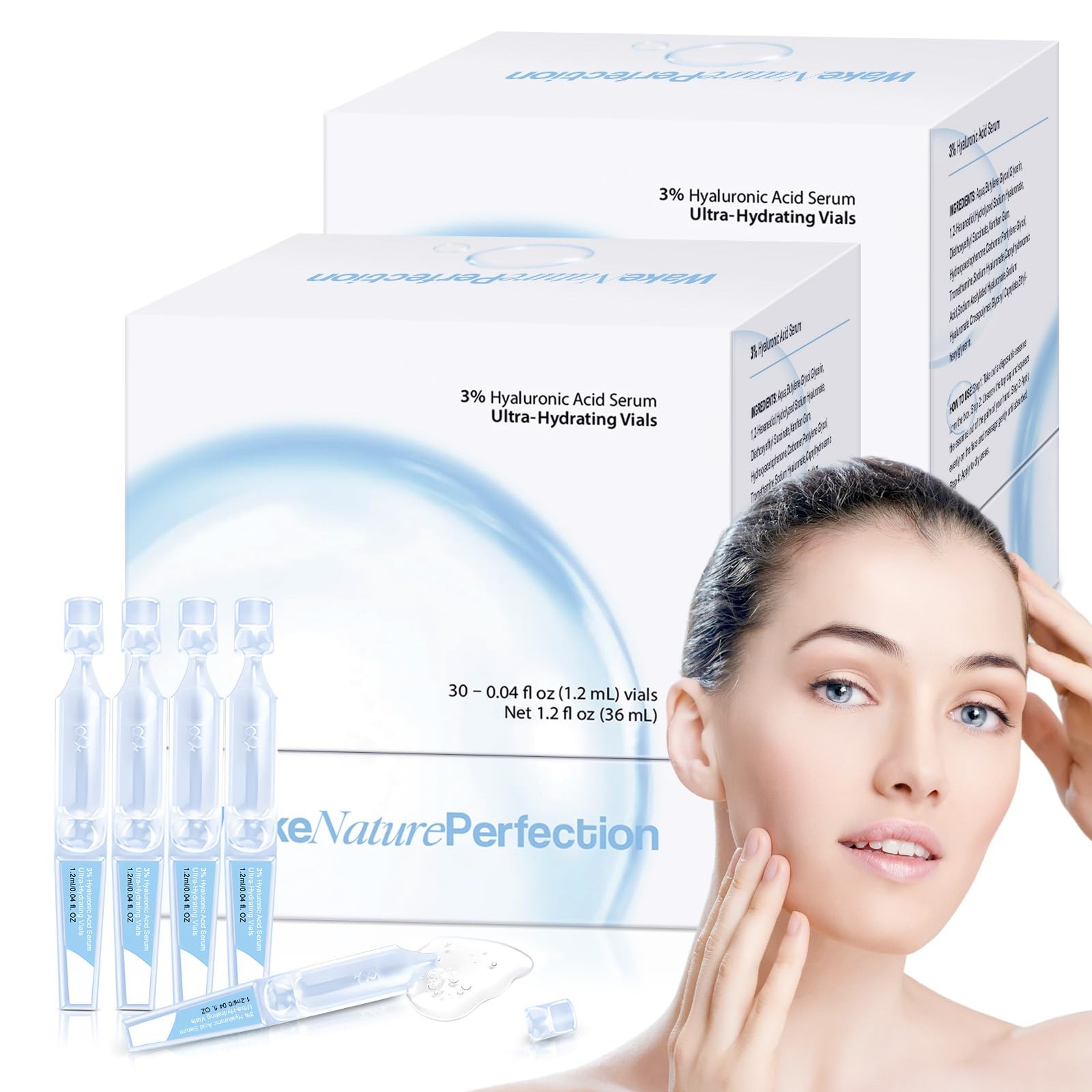 Mopayzer 3 Hyaluronic Acid Serum Ultra-Hydrating Vials 60Pcs Hyaluronic Acid