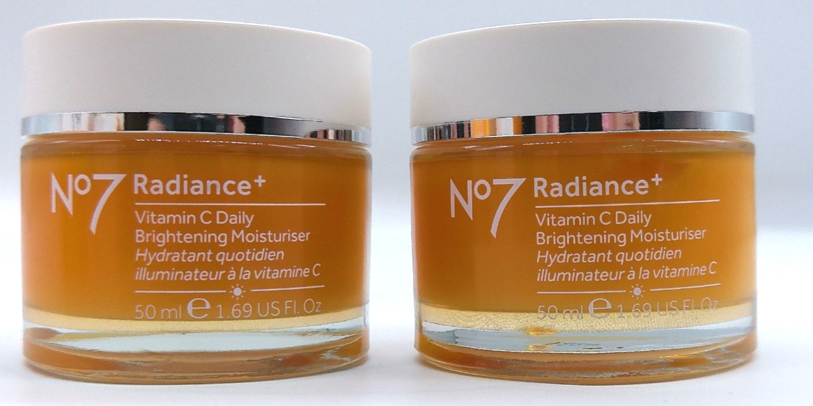 2PK- No7 Radiance+ Vita C Daily Brightening Moisturizer, 1.69 US Fl. Oz. Each